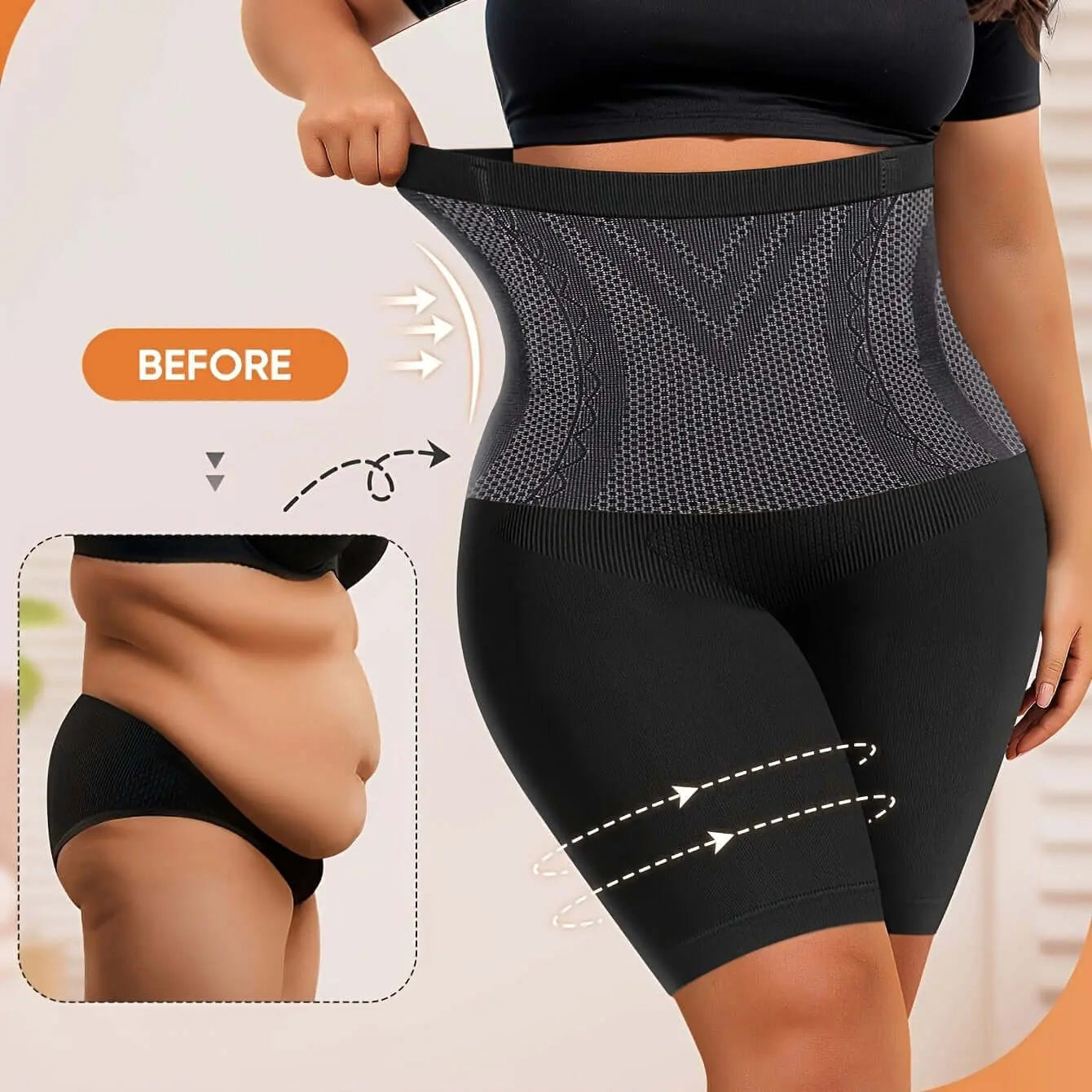 LUXEHAEVEN Plus Size High-Waisted Tummy Control Panties