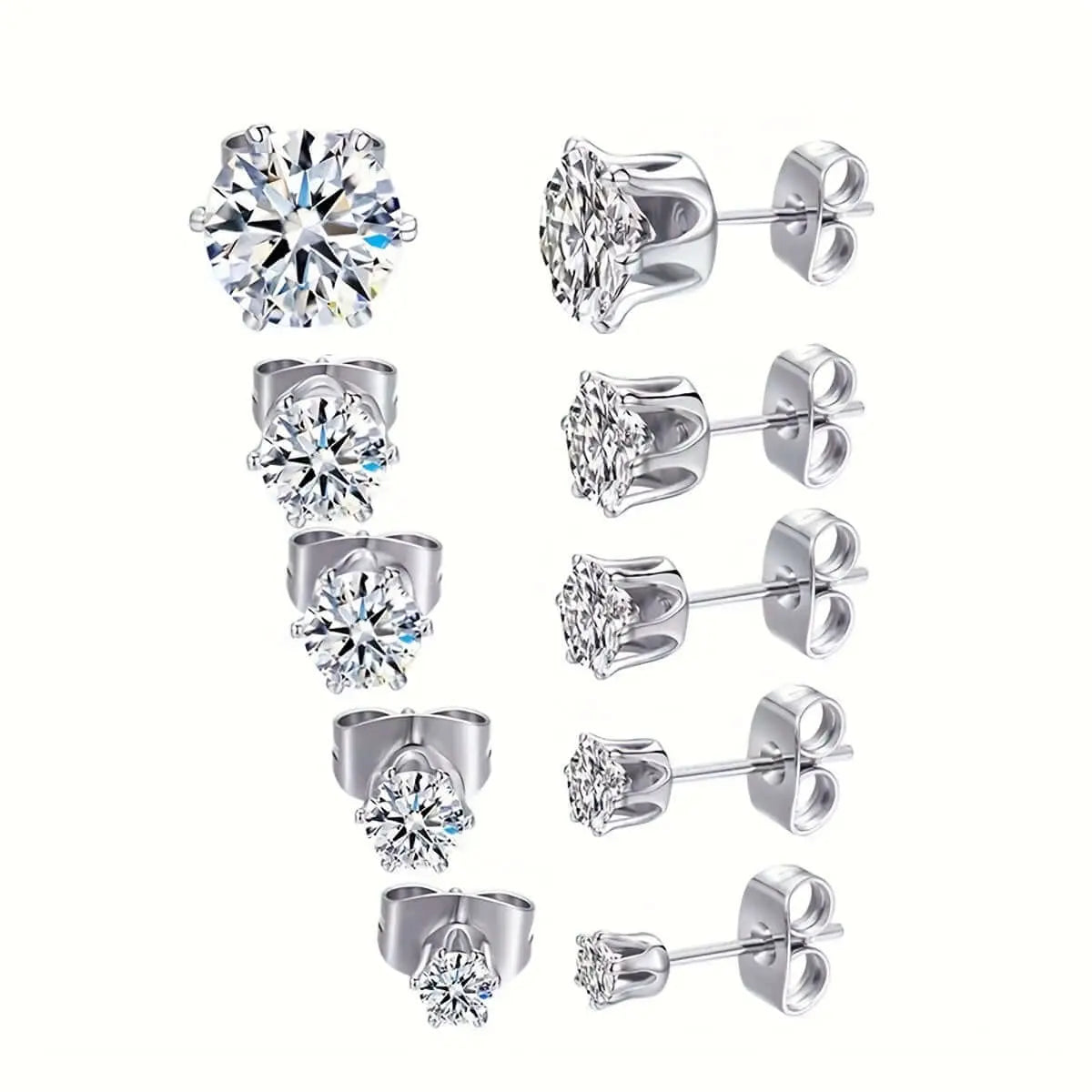 LUXEHAEVEN Sparkling Titanium Steel Earrings