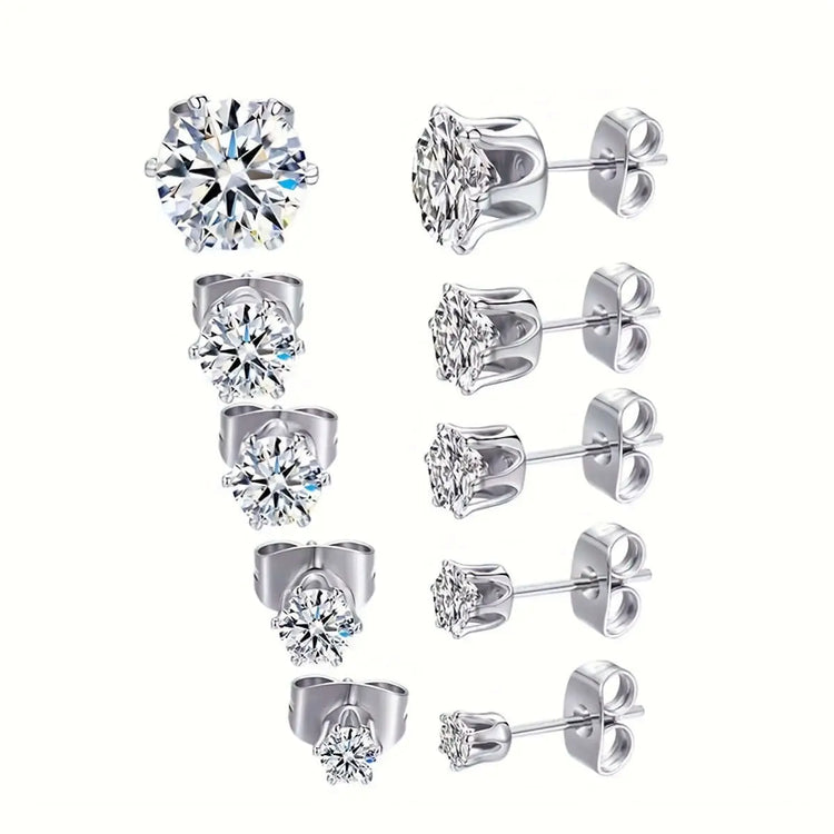 LUXEHAEVEN Sparkling Titanium Steel Earrings