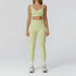 LUXEHAEVEN Contrast-color Brushed Yoga Set With Dual Shoulder Straps LuxeHaeven