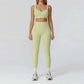 LUXEHAEVEN Contrast-color Brushed Yoga Set With Dual Shoulder Straps LuxeHaeven