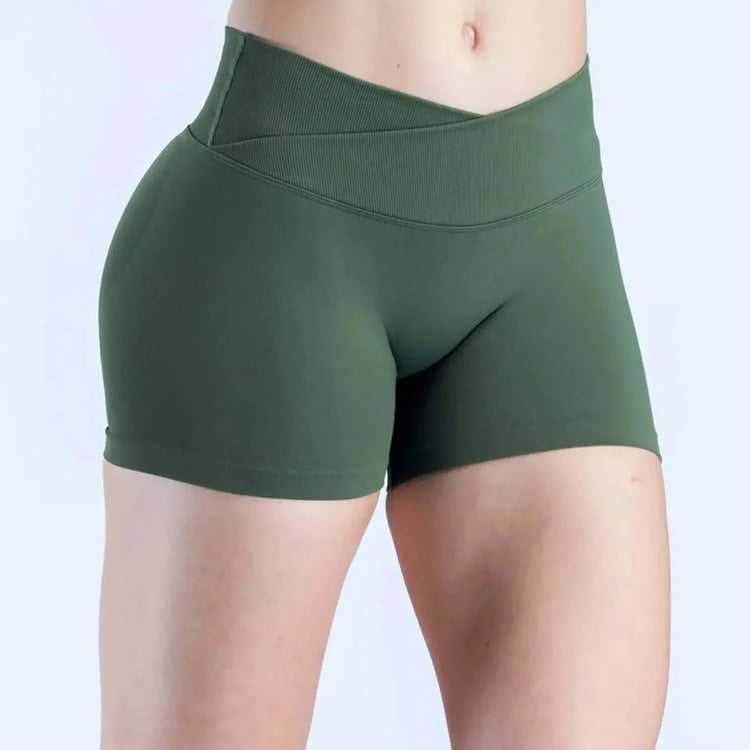 LUXEHAEVEN Seamless Knitted Womens Yoga Fitness Sports Three-Quarter Shorts LuxeHaeven