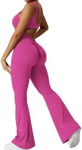 LUXEHAEVEN Women Sleeveless Flare Jumpsuits Fitness Yoga Long Pants LuxeHaeven