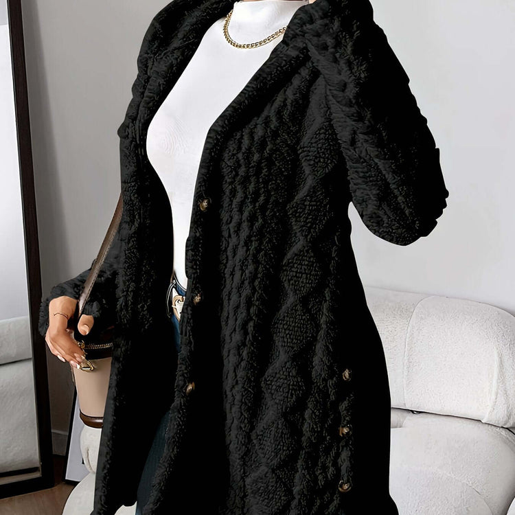 LUXEHAEVEN Warm Hooded Cardigan Coat