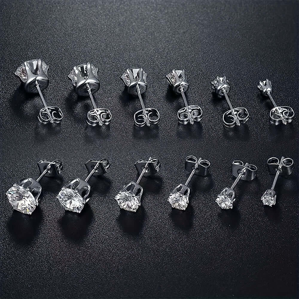 LUXEHAEVEN Sparkling Titanium Steel Earrings