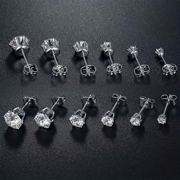 LUXEHAEVEN Sparkling Titanium Steel Earrings