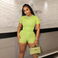 LUXEHAEVEN Two-Piece Set Short-Sleeve Top And Shorts LuxeHaeven
