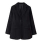 LUXEHAEVEN Womens Versatile Single-Breasted V-Neck Long-Sleeve Blazer LuxeHaeven