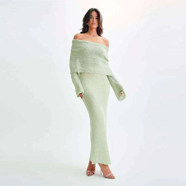 LUXEHAEVEN Stylish One-Shoulder Long Dress for Women LuxeHaeven