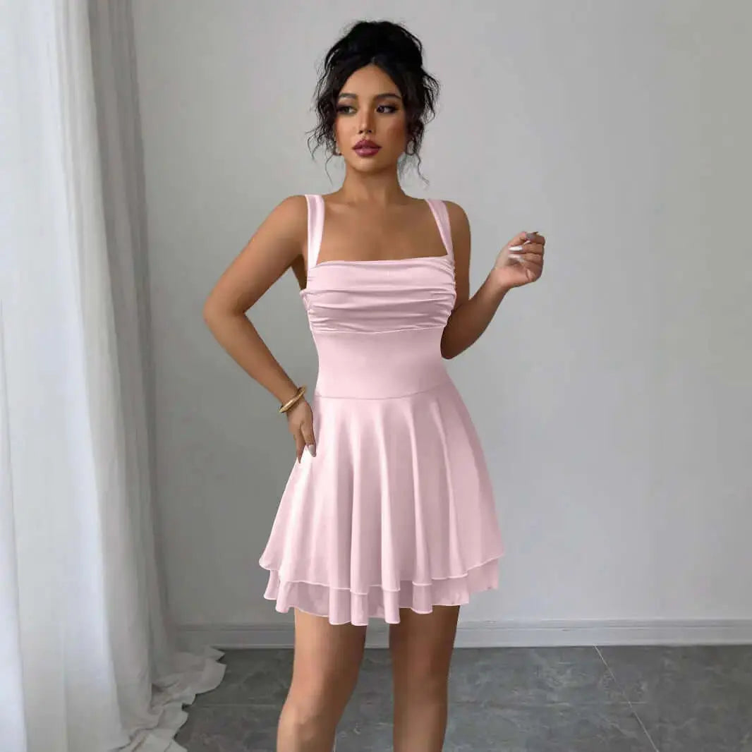 LUXEHAEVEN Fashionable Casual Sleeveless Strap Womens Dress
