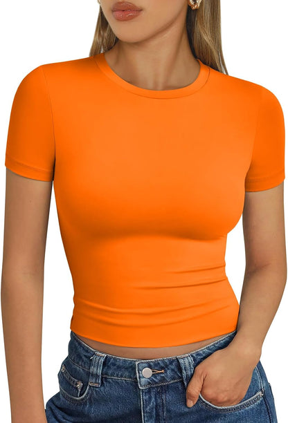 LUXEHAEVEN Womens Short Sleeve T Shirt