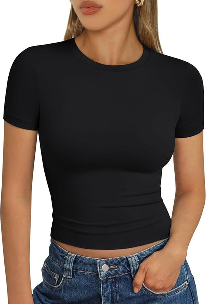 LUXEHAEVEN Womens Short Sleeve T Shirt