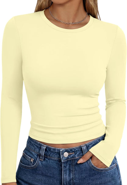 LUXEHAEVEN Womens Long Sleeve T Shirts