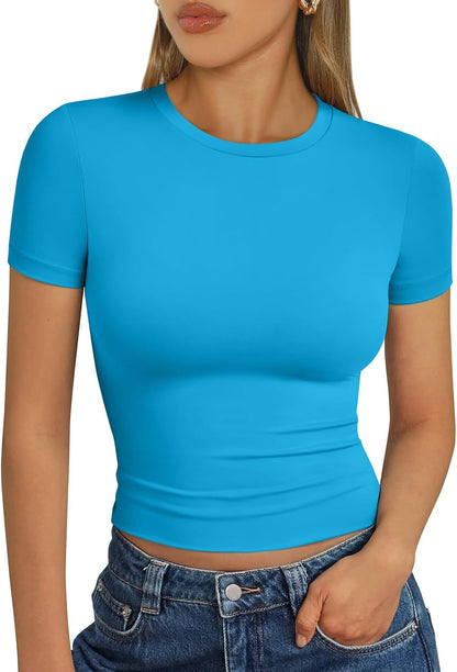 LUXEHAEVEN Womens Short Sleeve T Shirt