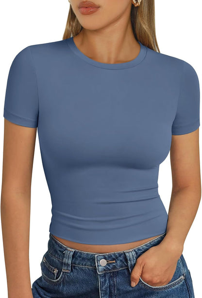 LUXEHAEVEN Womens Short Sleeve T Shirt