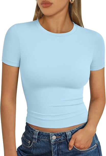 LUXEHAEVEN Womens Short Sleeve T Shirt