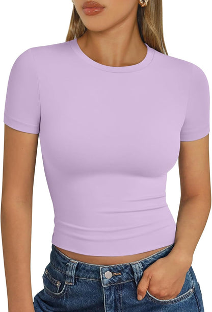 LUXEHAEVEN Womens Short Sleeve T Shirt