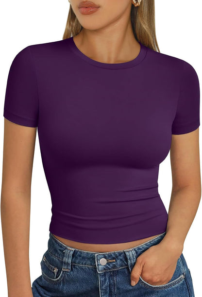LUXEHAEVEN Womens Short Sleeve T Shirt