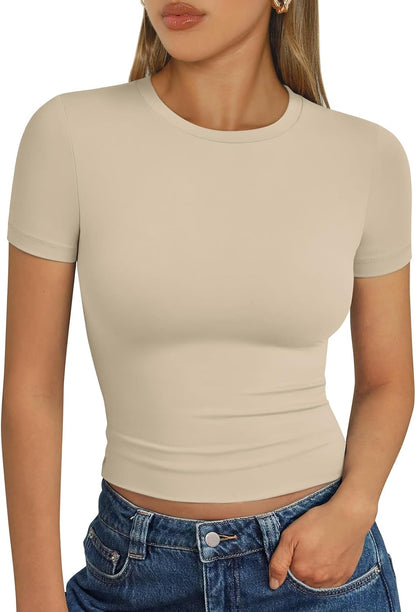 LUXEHAEVEN Womens Short Sleeve T Shirt