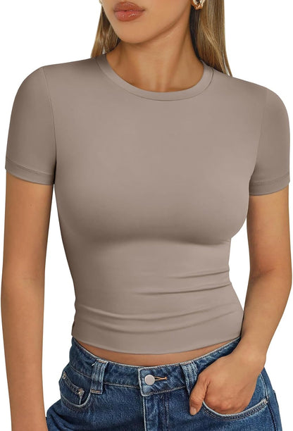 LUXEHAEVEN Womens Short Sleeve T Shirt