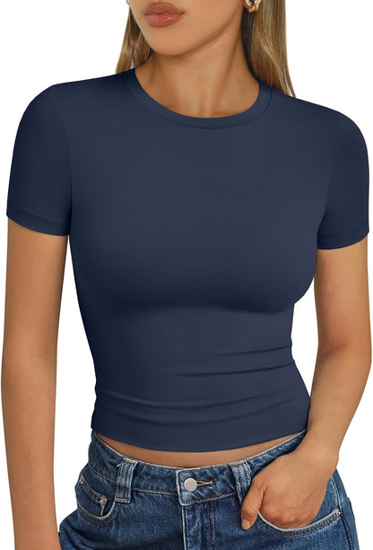 LUXEHAEVEN Womens Short Sleeve T Shirt