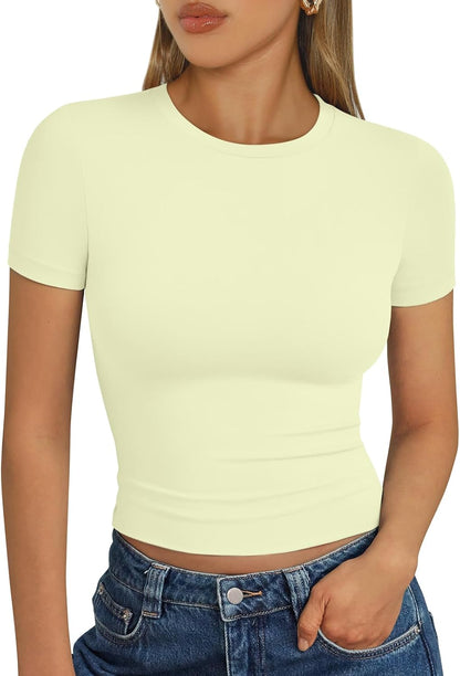 LUXEHAEVEN Womens Short Sleeve T Shirt