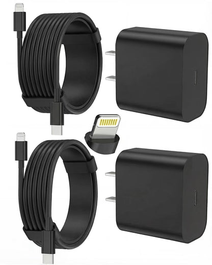 LUXEHAEVEN iPhone Charger Fast Charging, USB C Charger Block, 6FT/10FT Lightning Cable