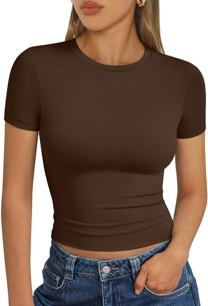 LUXEHAEVEN Womens Short Sleeve T Shirt