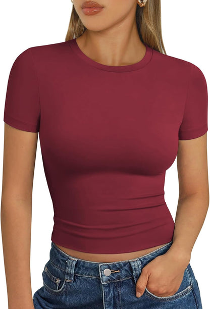 LUXEHAEVEN Womens Short Sleeve T Shirt