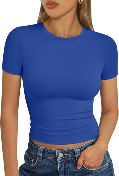 LUXEHAEVEN Womens Short Sleeve T Shirt