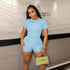LUXEHAEVEN Two-Piece Set Short-Sleeve Top And Shorts LuxeHaeven