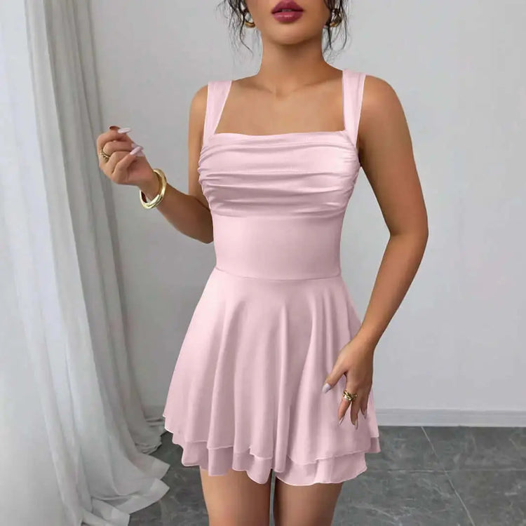 LUXEHAEVEN Fashionable Casual Sleeveless Strap Womens Dress