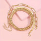 LUXEHAEVEN Multi-Layer Chain Bracelet Set