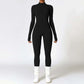 LUXEHAEVEN Warm Zipper Long-sleeved Jumpsuit Yoga Fitness Sports Pants Breathable Bodysuit Women&