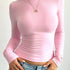 LUXEHAEVEN Women’s Fitted Long-Sleeve T-Shirt - Casual Style