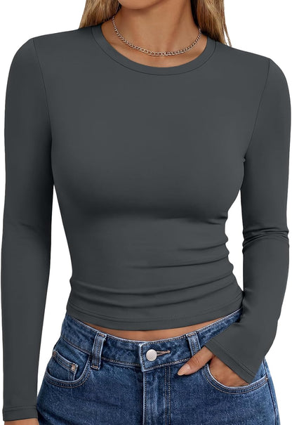 LUXEHAEVEN Womens Long Sleeve T Shirts
