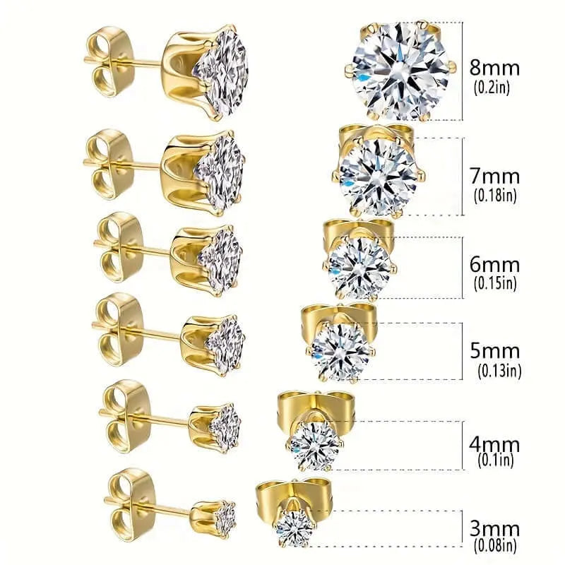 LUXEHAEVEN Sparkling Titanium Steel Earrings