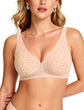 LUXEHAEVEN Womens Jelly Bras Wireless Deep V Bralette in a stylish leopard print, offering comfy push-up support.