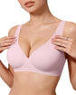 LUXEHAEVEN Womens Jelly Bras Wireless Deep V Bralette in light pink, showcasing comfy push-up design.