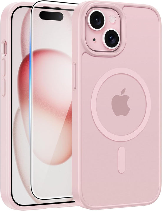 LUXEHAEVEN for iPhone 15/14/13 Case, Fit for Magsafe, Light Pink