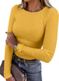 LUXEHAEVEN ANRABESS yellow long sleeve ribbed fitted top women outfit