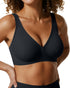LUXEHAEVEN Womens Jelly Bra in black, wireless deep V bralette designed for comfort and support.