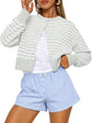 LUXEHAEVEN Queen Cropped Cardigan Sweaters for Women