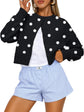 LUXEHAEVEN Queen Cropped Cardigan Sweaters for Women