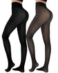 LUXEHAEVEN 2 Pairs Fleece Lined Tights Women - Warm Sheer Pantyhose Fake Translucent Tights Winter Thermal Leggings