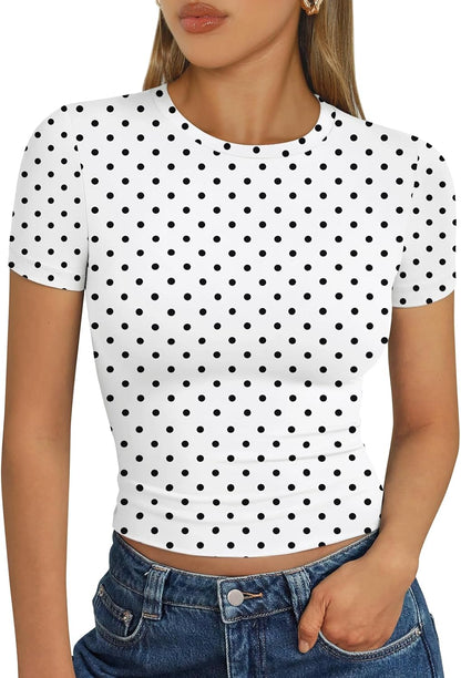 LUXEHAEVEN Womens Short Sleeve T Shirt