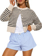 LUXEHAEVEN Queen Cropped Cardigan Sweaters for Women