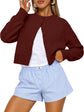 LUXEHAEVEN Queen Cropped Cardigan Sweaters for Women
