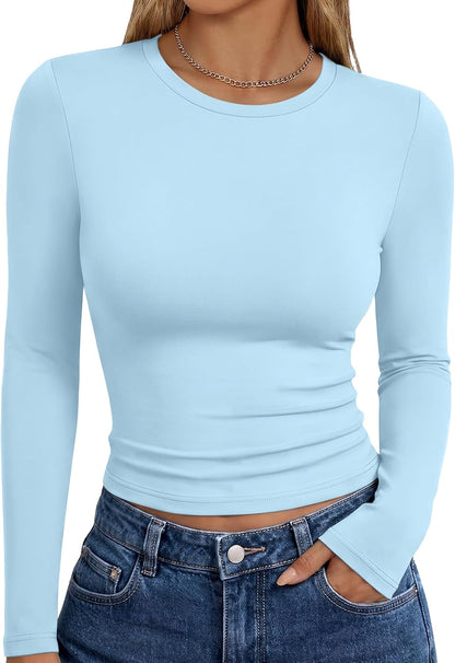 LUXEHAEVEN Womens Long Sleeve T Shirts
