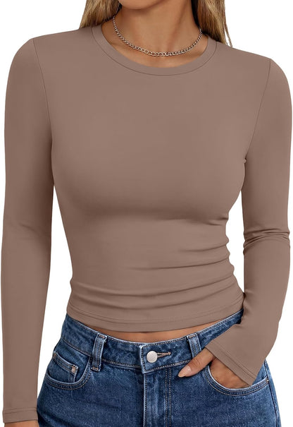 LUXEHAEVEN Womens Long Sleeve T Shirts